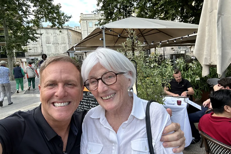 Eric with a friend in Avignon.